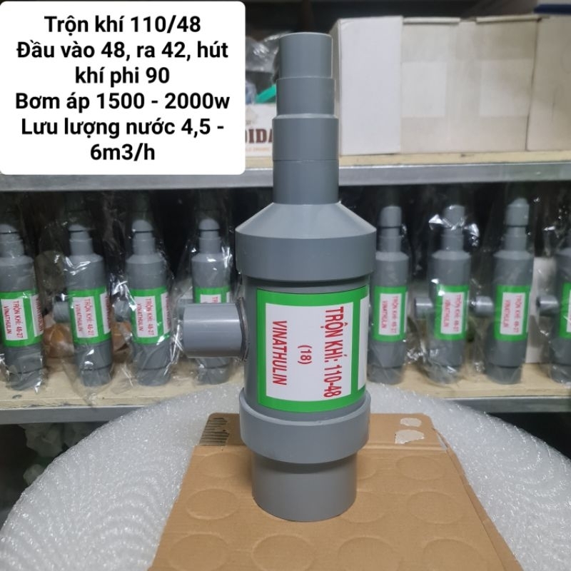 Bộ trộn khí Ejector /Venturi VINATHULIN D110/48 trong xử lí nước giếng khoan nhiễm sắt