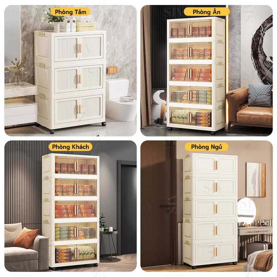 SIV 50-90CM Tủ lưu trữ có thể gập lại Tủ nhựa gấp Lắp đặt nhanh chóng | BigBuy360 - bigbuy360.vn