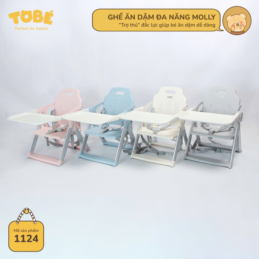  Ghế ăn dặm Molly cao cấp tiện lợi hỗ trợ sự phát triển siêu an toàn cho bé hàng chính hãng Tobe 1124 