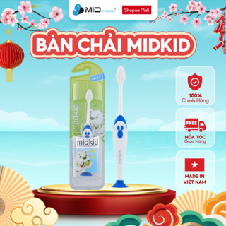 Bàn chải đánh răng Midkid cho bé từ 1 tuổi giúp làm sạch răng, lông chải mềm mại