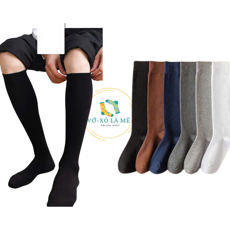 [VXLM] Tất vớ cổ Cao chiều cao 38 cm chất thun cotton co giãn 4 chiều, văn phòng, mang giày tây thoải mái, thấm hút tốt