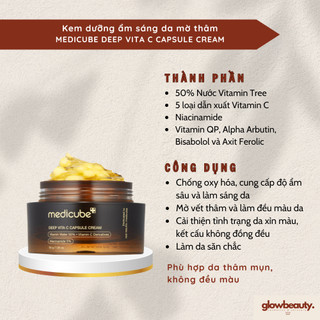  Kem dưỡng ẩm 55g sáng da mờ thâm Medicube DEEP VITA C CAPSULE CREAM  Glow Beauty   Hàng có sẵn  