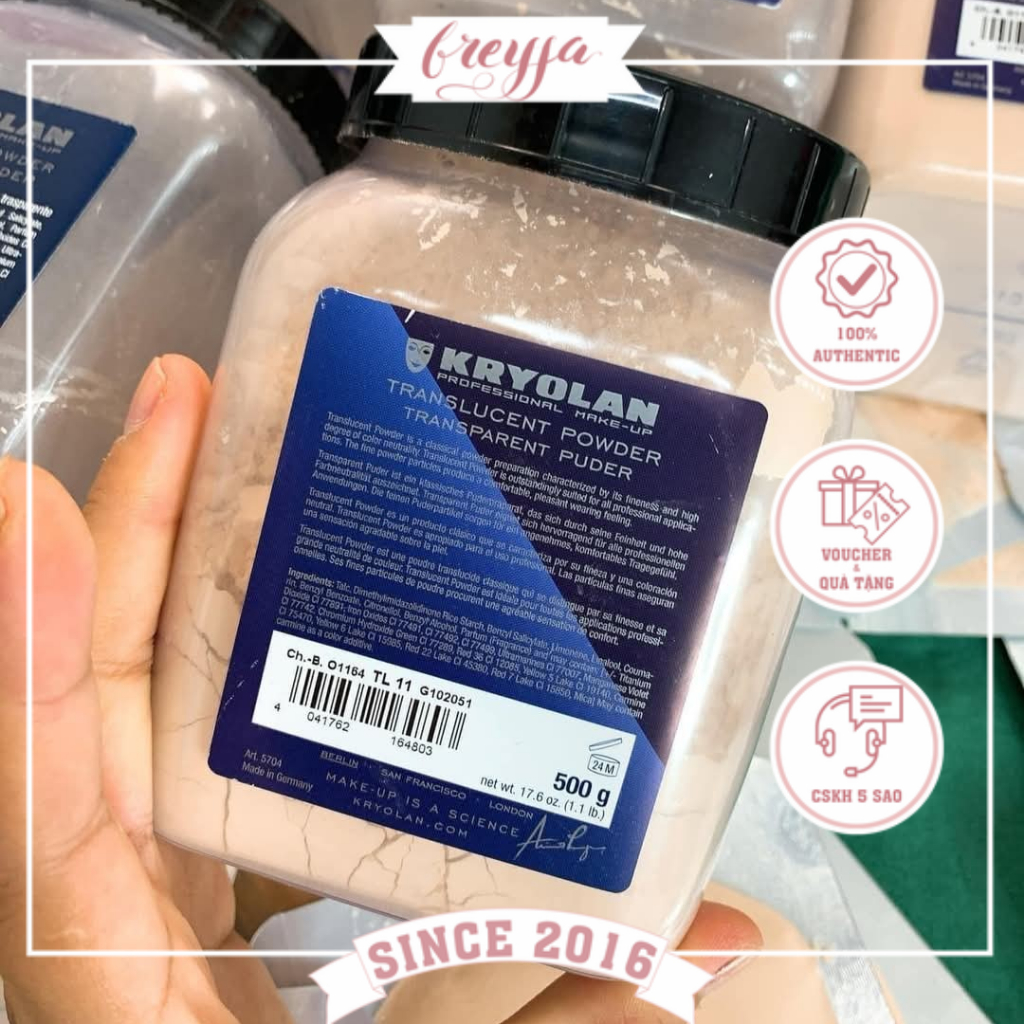 Phấn phủ bột Kryolan kiềm dầu chống mồ hôi cực đỉnh không lem không trôi, chiết tiện lợi - Freyja St