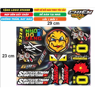 TEM LOGO SICKER (ngẫu nhiên) DÁN TRANG TRÍ XE MÁY, Ô TÔ, LAPTOP