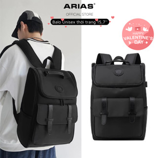 Balo nam nữ unisex đi học cao cấp đựng vừa laptop 15,7inch, Ba lô cặp sách nam nữ mini nhỏ gọn màu đen Arias - BL06