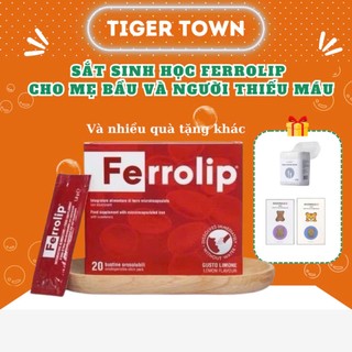  Sắt sinh học Ferrolip hộp 20 gói dành cho mẹ bầu và người thiếu máu thiếu sắt 