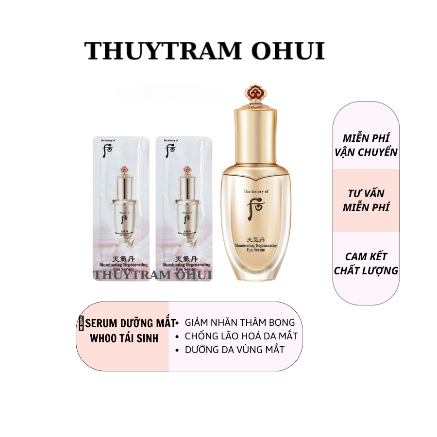 Combo 30 Gói Serum giảm thâm nhăn bọng mắt Whoo Cheongidan Illuminating Regenerating Eye Serum
