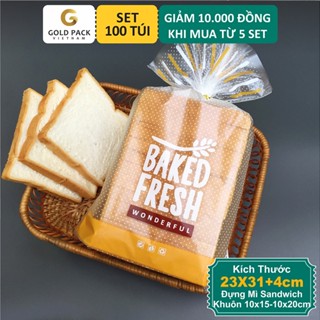 100 Túi Đựng Bánh Mì Sandwich Mờ Chất Liệu Bóng Đẹp [Gold Pack Việt Nam]