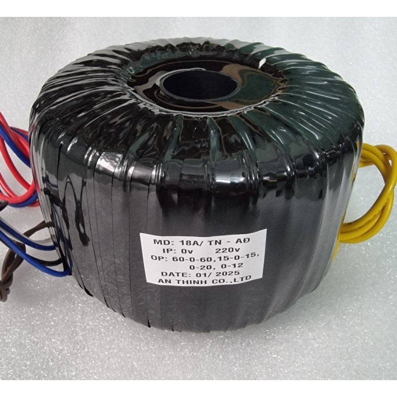 Biến áp 18A xuyến tròn 60V đôi, 15V đôi, 12V đơn, 20V đơn