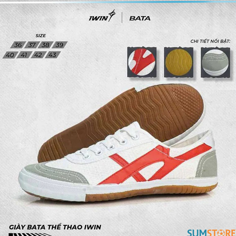 Giày Bata Iwin - Giày Thể Thao Đá Bóng Nam Nữ Mới Đẹp