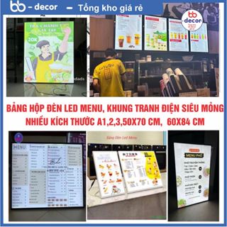  Hộp Đèn LED Quảng Cáo Nhiều Kích Thước Menu LED Siêu Mỏng Thay Ảnh Dễ Dàng Khung tranh điện Để Bàn Treo Tường 