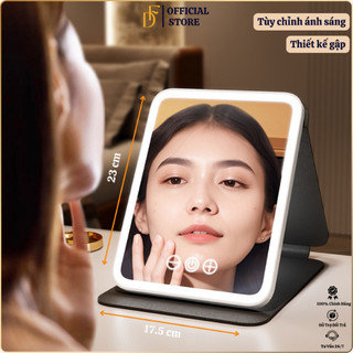  Gương Để Bàn Trang Điểm  Gương Cầm Tay Gập Gương Mini Cầm Tay Gương Toàn Thân Có Đèn Led Cảm Ứng 03 Chế Độ Kèm Sạc 
