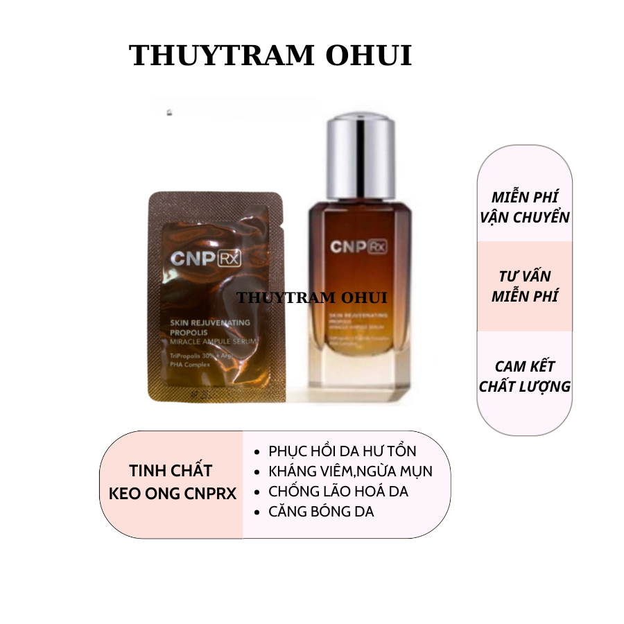 Combo 30 Gói sample Serum keo ong phục hồi CNP Rx Skin Rejuvenating Propolis Miracle Ampule Serum