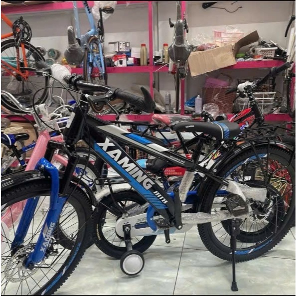 Xe đạp thể thao xaming giá rẻ cỡ 18/20/22/24/26 inch có giảm sóc trước, phanh đĩa trước sau tặng kèm gácbaga sau