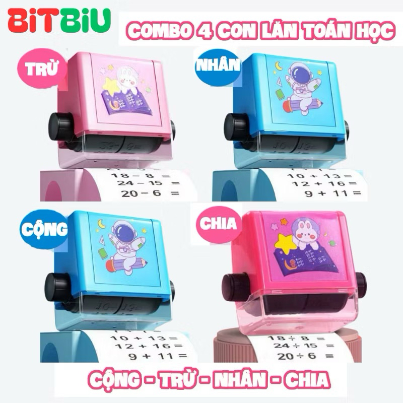 ✅Máy in con lăn tạo phép tính cộng trừ nhân chia cho bé học Toán ra bài tập cho học sinh lớp 2, 3