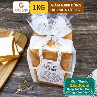 1kg Túi Đựng Bánh Mì Sandwich Tạp Dề Dạng Xếp Hông [Gold Pack Việt Nam]