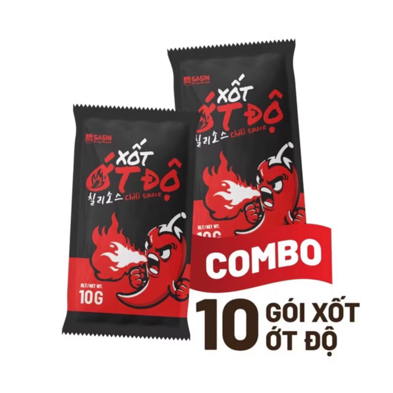 combo 10 gói xốt ớt độ 10g