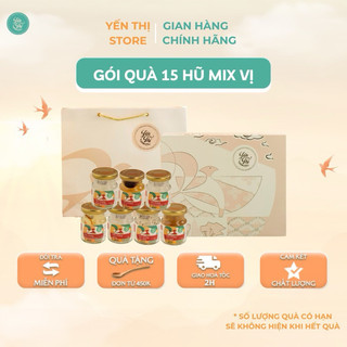  Quà Tặng cao cấp  Yến Thị - Gói quà 15 hũ - Yến sào Khánh Hoà chưng sẵn - hũ 70ml,30% yến 