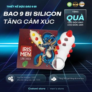 Bao cao su Bi HBM Hộp 6 chiếc bcs 9 Bi gai silicon cực kỳ mềm mại Kéo dài quan hệ Hộp 2 Chiếc  Codomi
