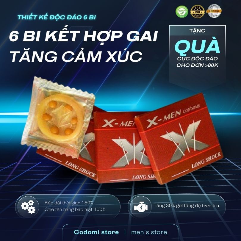 Bao cao su Bi gai Xman Bcs 6 bi Tăng khoái cảm Kéo dài quan hệ  Codomi