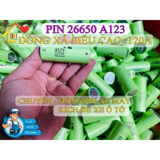 PIN A123  26650 XẢ CAO  120A THÁO KHỐI  CHUYÊN ĐÓNG BÌNH XE MÁY, KÍCH ĐỀ XE ÔTÔ....