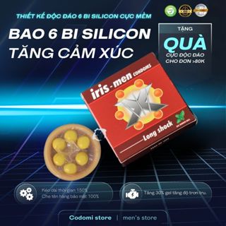 Combo 5c Bao cao su Bi gai Irismen Bcs 6 hạt bi SILICON to cực mềm Kéo dài quan hệ  Codomi