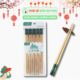 Bộ 10 Đôi Đũa Tre BamBoo 24cm Chống Trơn Trượt  Nấm Mốc An Toàn Tiện Lợi - Đũa Ăn Cơm Cao Cấp 
