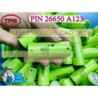 (TẶNG KHUNG )PIN A123 26650 XẢ CAO 120A THÁO KHỐI CHUYÊN ĐÓNG BÌNH XE MÁY, KÍCH ĐỀ XE ÔTÔ....LƯU TRỮ