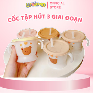 Cốc tập uống, tập hút 3 giai đoạn 150ml chất liệu silicon an toàn cho bé ăn dặm AD29