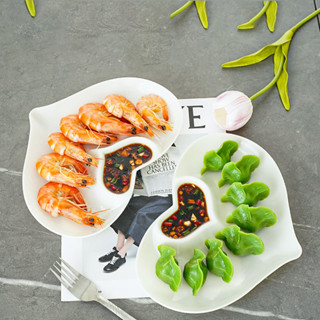 Đĩa nhựa đựng thức ăn sang trọng sang trọng-Thiết kế vỏ sò đa năng, dùng làm khay nước chấm, đĩa trái cây, salad cao cấp