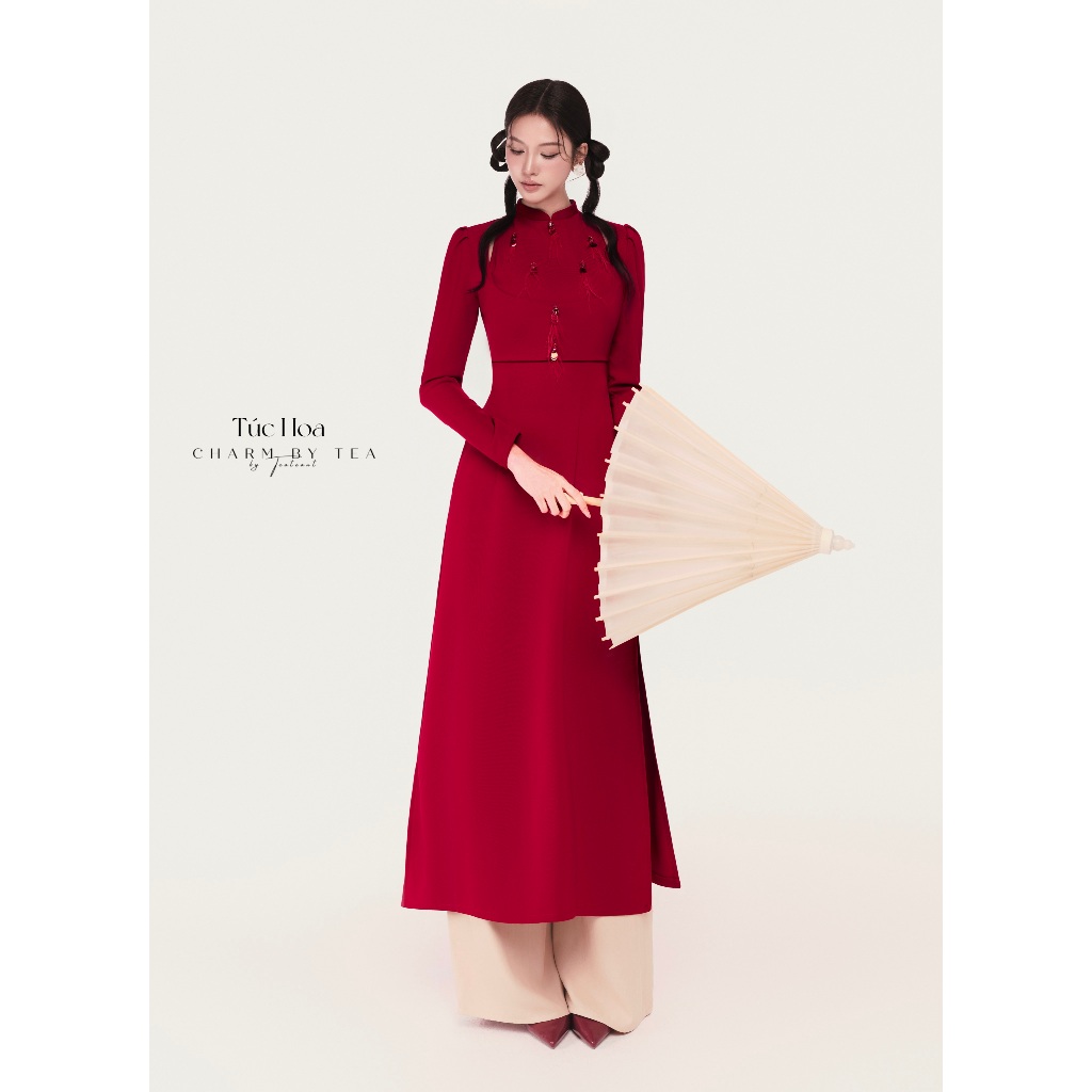 Áo Dài Thiết Kế Charm By Tea: TÚC HOA (KÈM QUẦN) | BigBuy360 - bigbuy360.vn