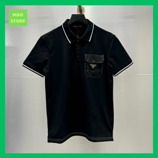 Áo Polo Nam Cổ Bẻ Cotton Gai Túi Ngực Thêu Logo Tam Giác Bo Ống May Chỉ Trắng Mix Lưng . Áo Cộc Tay Dành Cho Boy Phố G7