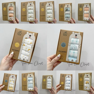 Tổng hợp nhiều mẫu khăn sữa La pomme K001 Set 5 Khăn sữa sợi tre lụa La Pomme phối màu (30x30cm) cho bé