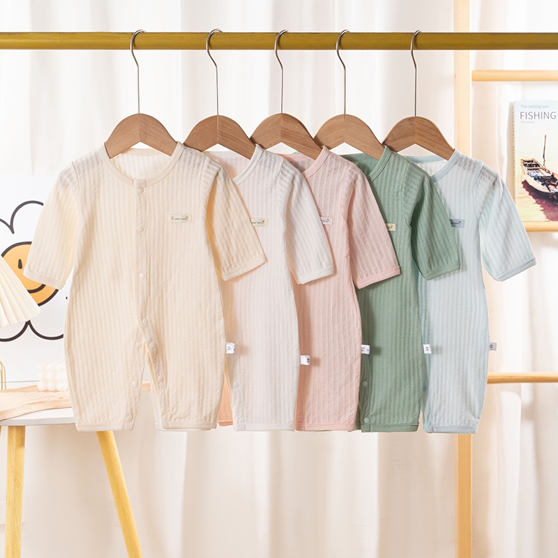 Bodysuit liền thân dài tay mùa Hè vải cotton cho bésơ sinh từ 3-14kg, hàng đẹp nhiều màu