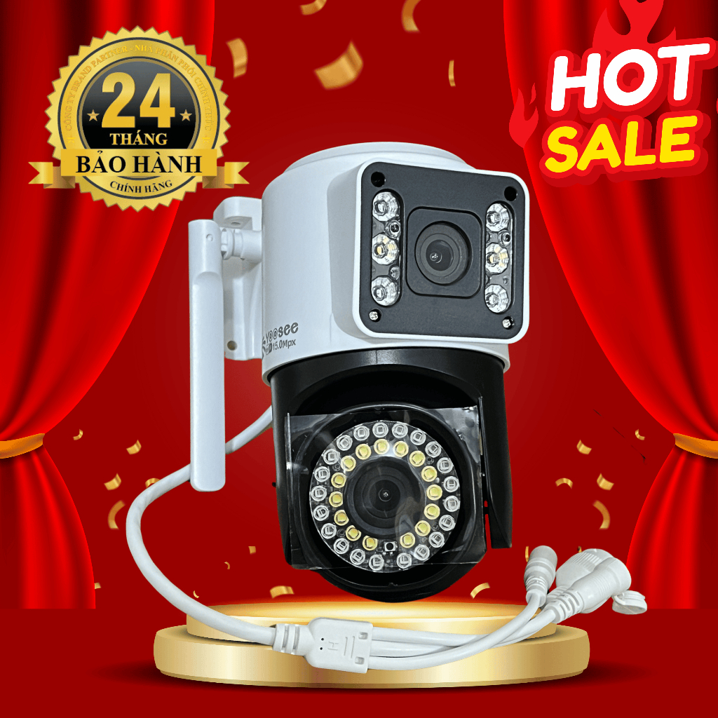 Camera 2 Mắt 15MP Yoosee New Chính Hãng, Xoay 360 Độ Đàm Thoại 2 Chiều Có Màu Ban Đêm Báo Động Phát 