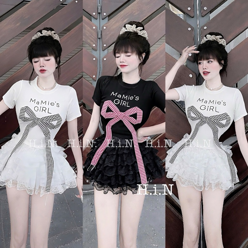 Set cv ren tầng áo nơ Mamie’s Girl 450k sm