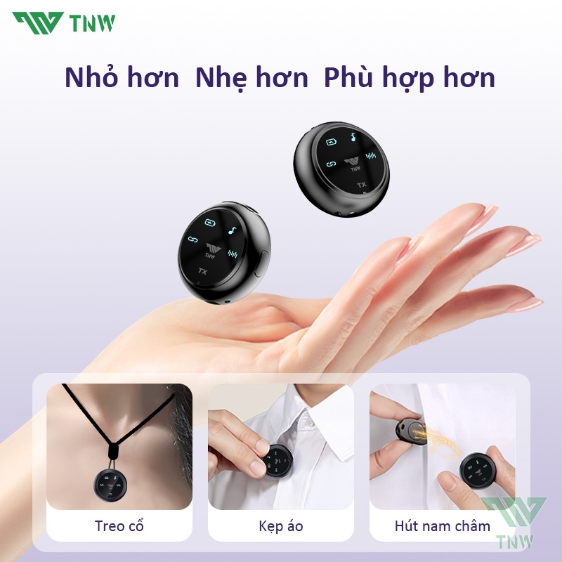 TNW A37 Micro Thu âm Không Dây Micro Livestream Micro Không Dây Cài Áo Thu Âm,Ghi âm không dây Clip on Mic | BigBuy360 - bigbuy360.vn