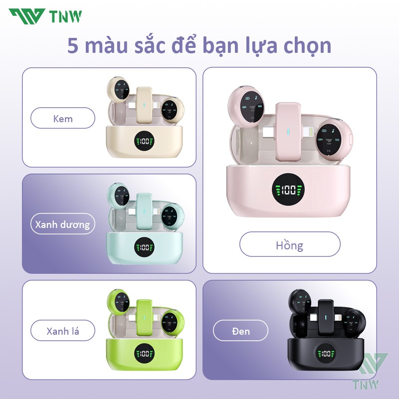 TNW A37 Micro Thu âm Không Dây Micro Livestream Micro Không Dây Cài Áo Thu Âm,Ghi âm không dây Clip on Mic | BigBuy360 - bigbuy360.vn