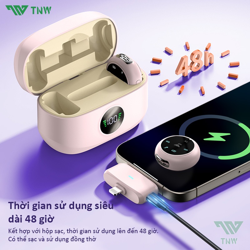TNW A37 Micro Thu âm Không Dây Micro Livestream Micro Không Dây Cài Áo Thu Âm,Ghi âm không dây Clip on Mic | BigBuy360 - bigbuy360.vn