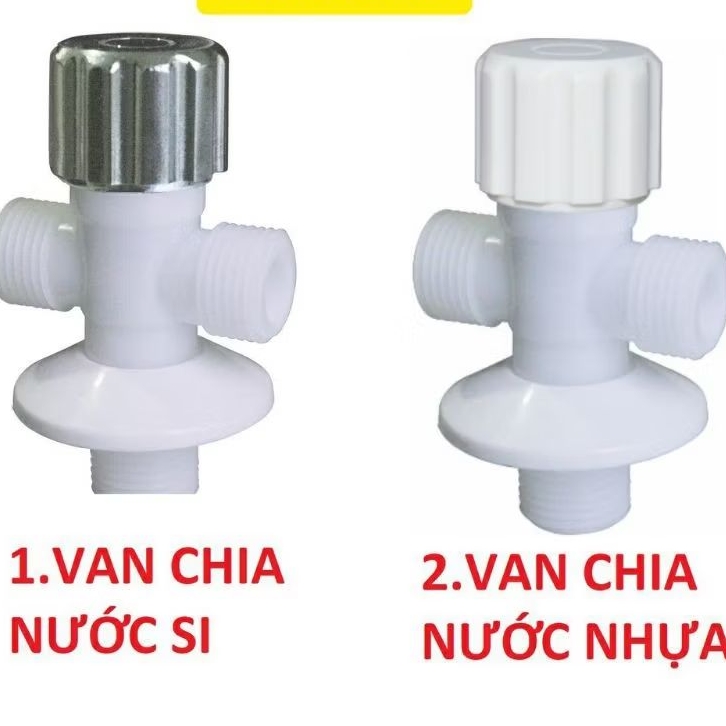 Van chia nước nhựa có khóa - Van chia nước bồn cầu