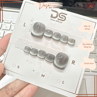Móng chân giả NGẮN màu thạch nail box chân french mắt mèo đơn giản sang trọng MTC01 tặng KÈM keo dán móng