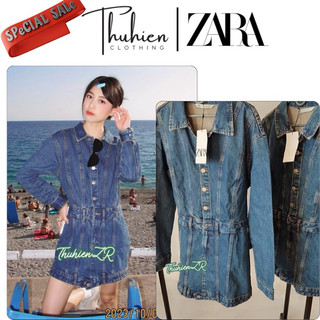 (Chính hãng XS S)Váy mini ZARA 7227/282/401 dài tay cổ đức màu xanh đậm(kèm ảnh thật)