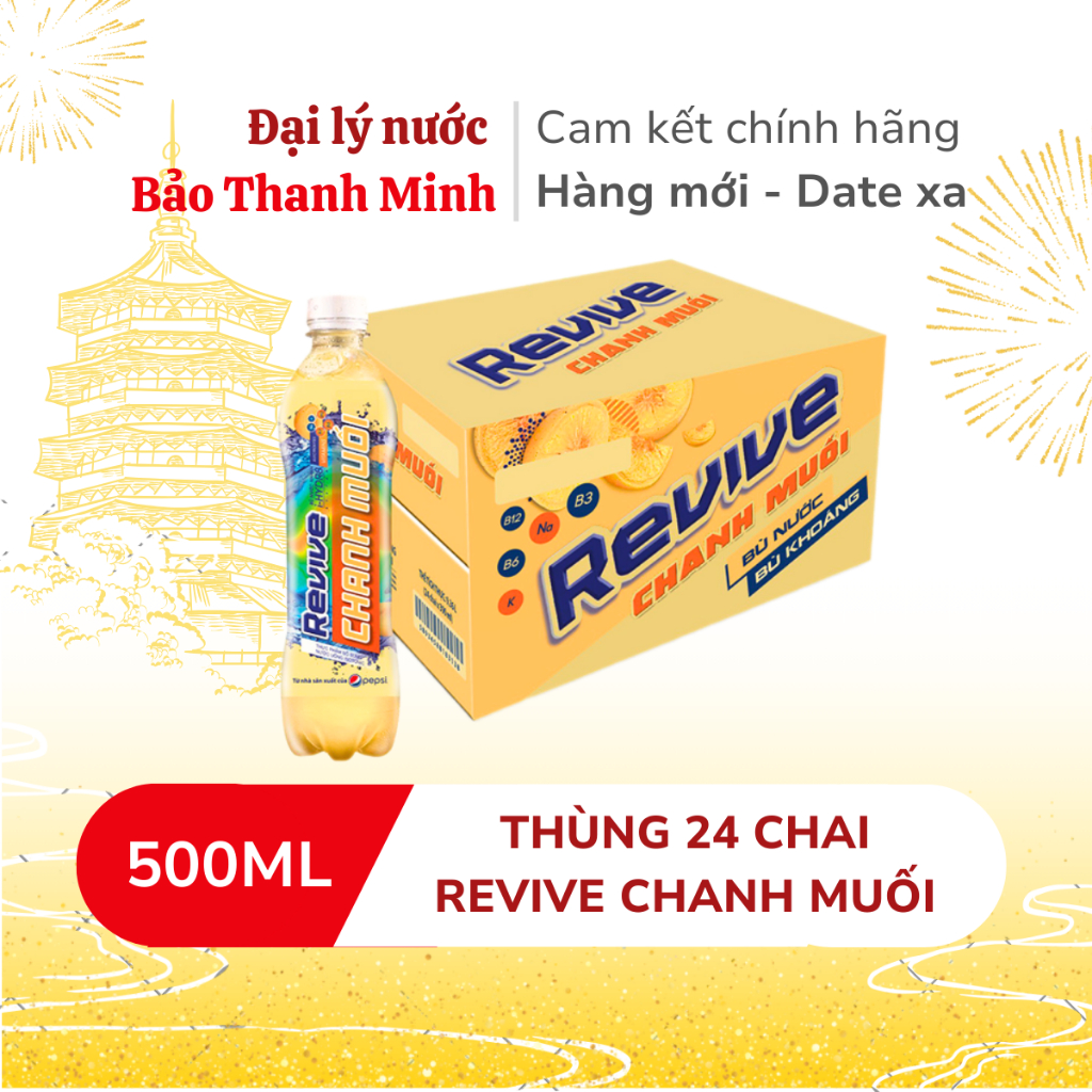 [HOẢ TỐC] Nước giải khát REVIVE Chanh Muối 390ml (Thùng 24 chai) (Date xa)