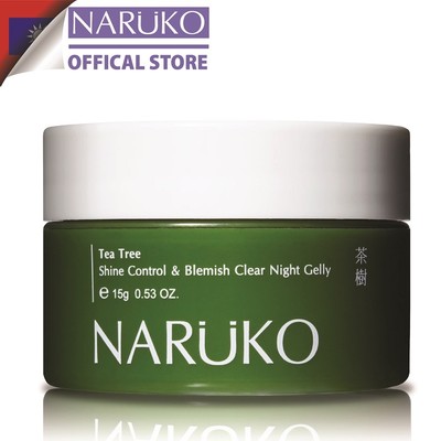 [Set dùng thử] Mặt nạ ngủ kiềm dầu, kiểm soát mụn Naruko trà tràm Tea Tree Shine Control Blemish Clear Night Gelly 15g