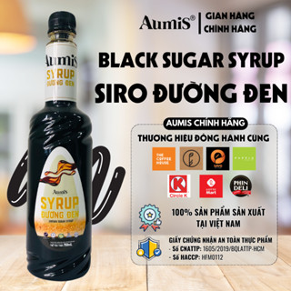  Siro Đường Đen Aumis Làm Trà Trái Cây Trà Sữa Sữa tươi trân châu chai 750ml 