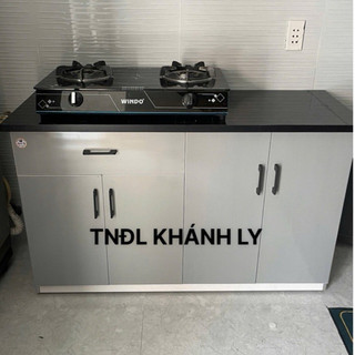  FREESHIP HCM Tủ bếp nhựa đa năng 128x80 👉có lõi gỗ bản lể không bồn mặt dán gạch nấu bếp thoải mái Chi tiết👇  