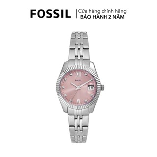  Đồng hồ nữ Fossil SCARLETTE mặt hồng pastel 32mm dây thép không gỉ ES5403 