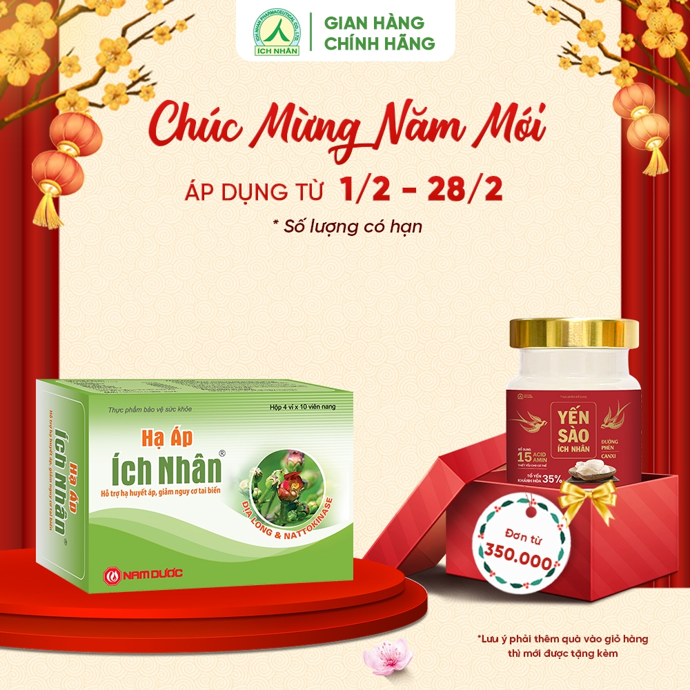 Viên uống Hạ Áp Ích Nhân chiết xuất dược liệu - duy trì  áp huyết, giảm nguy cơ tai biến - hộp 40 viên HA4