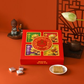  BÁNH ĐẬU XANH SEN VÀNG TỨ VỊ RỒNG VÀNG HOÀNG GIA 400G - QUÀ TẶNG TÌNH THÂN 