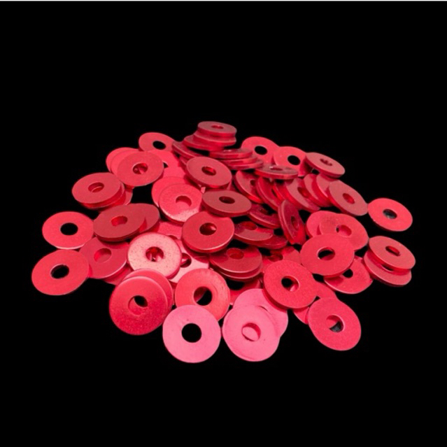 Lông đền nhôm màu đỏ loại 6li lốc máy và 6li dàn áo 8li 10li 12li 14li